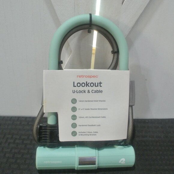 Retrospec Lookout U-Lock Bike Lock With Cable - 14mm - Picture 3 of 6